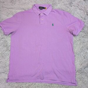 Polo Ralph Lauren Shirt Mens L Purple Golf Active Preppy Casual Pony Classic Fit